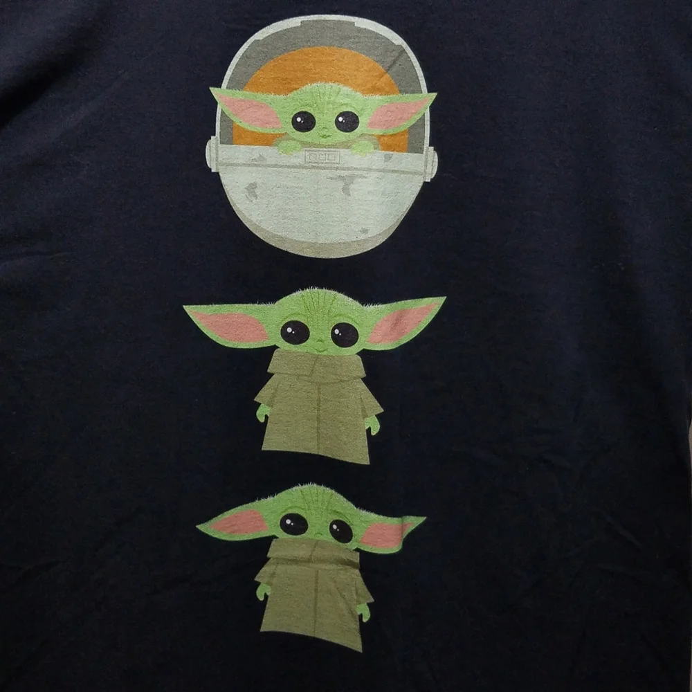 Star Wars Men's 2XL Grogu Black Baby Yoda Mandalorian Disney Shirt - Picture 3 of 7
